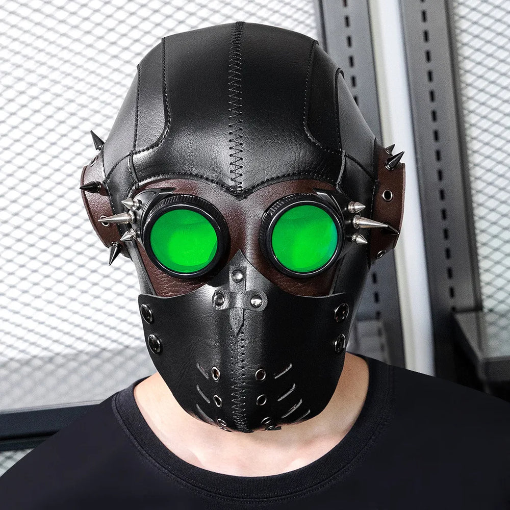 PU Steampunk Mask with Rivets Stylish