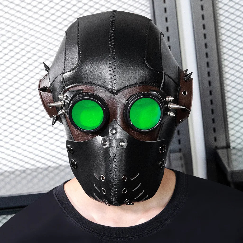 PU Steampunk Mask with Rivets Stylish
