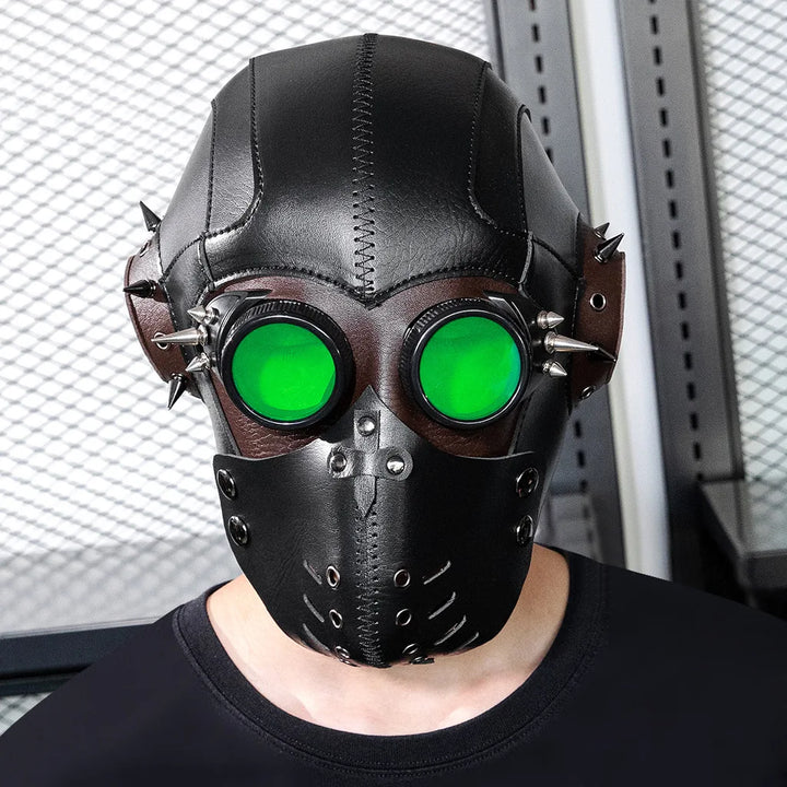 PU Steampunk Mask with Rivets Stylish