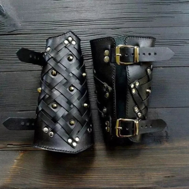 Pair Of Adjustable Leather Steampunk Armbands