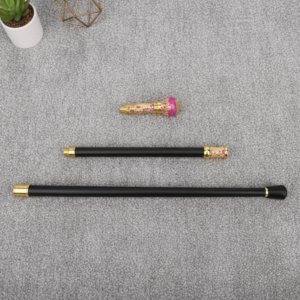 Pink And Gold Steampunk Cane