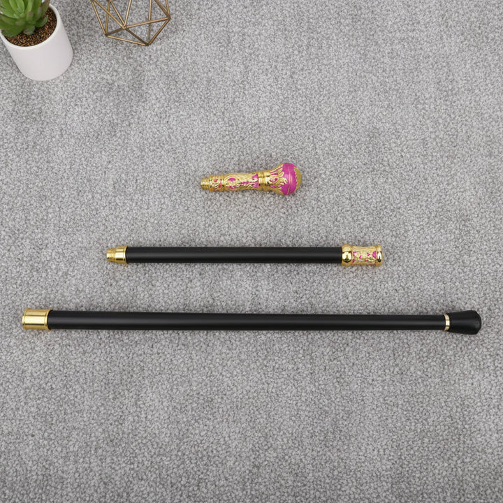 Pink And Gold Steampunk Cane