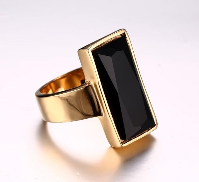 Polished Gold Steampunk Ring With Stone elegant
