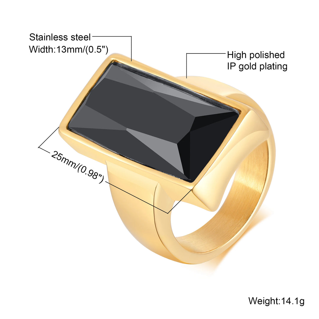 Polished Gold Steampunk Ring With Stone quality