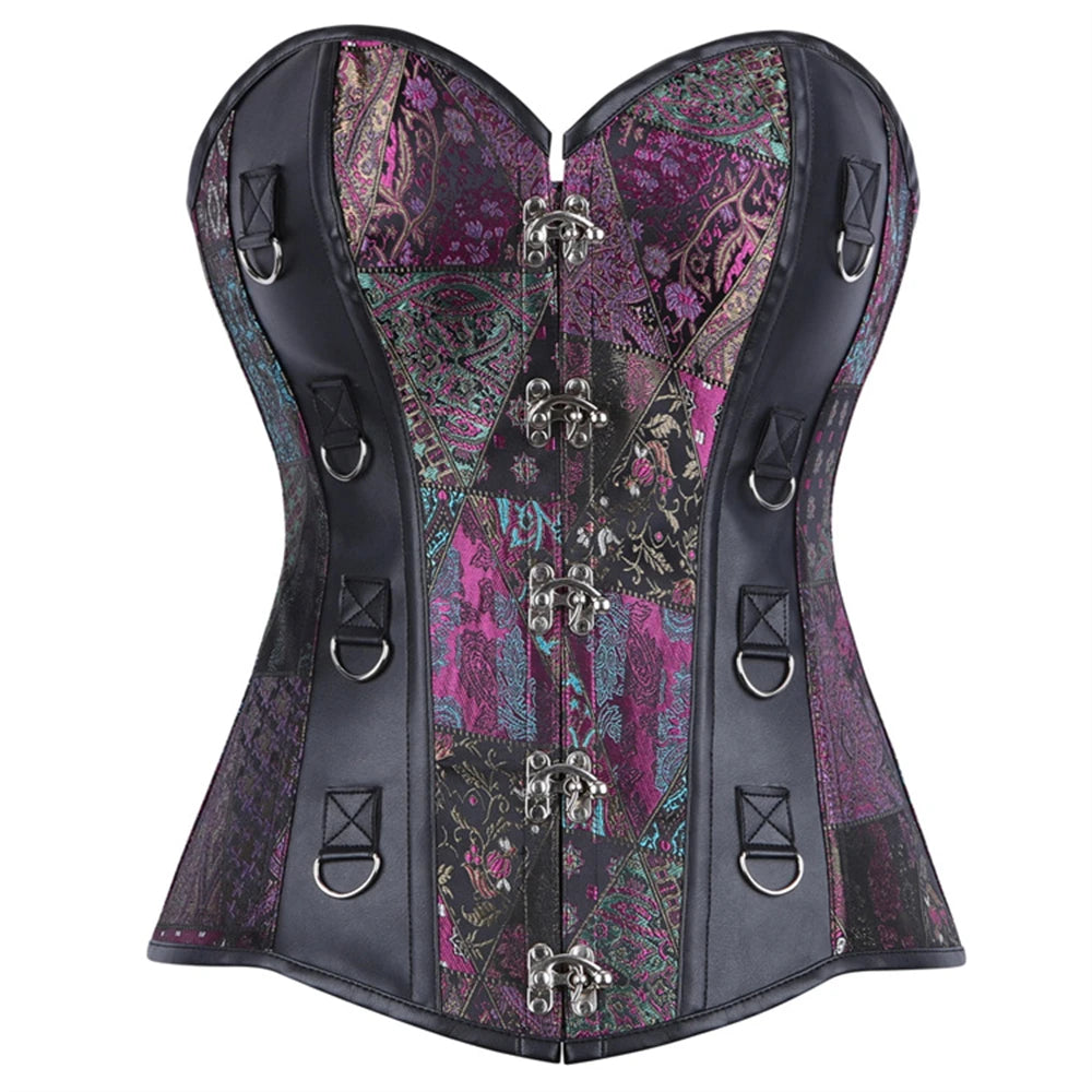 Purple Bustier Steampunk Corset Stylish
