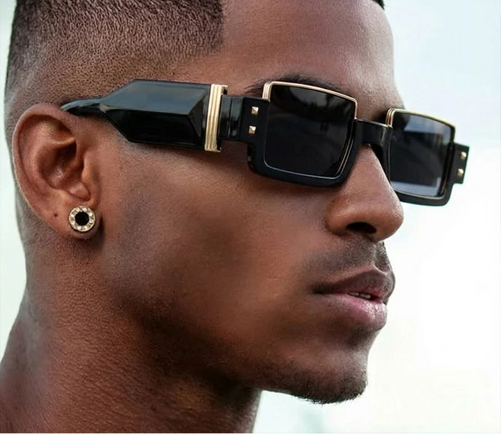 Rectangular Steampunk Sunglasses UV400 bold