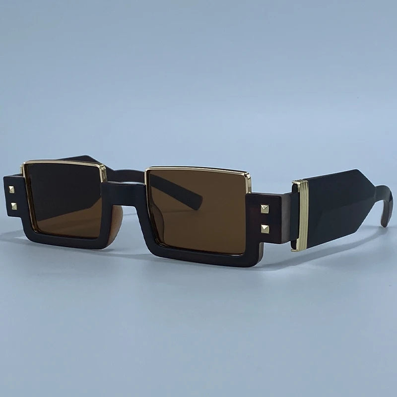 Rectangular Steampunk Sunglasses UV400 refined