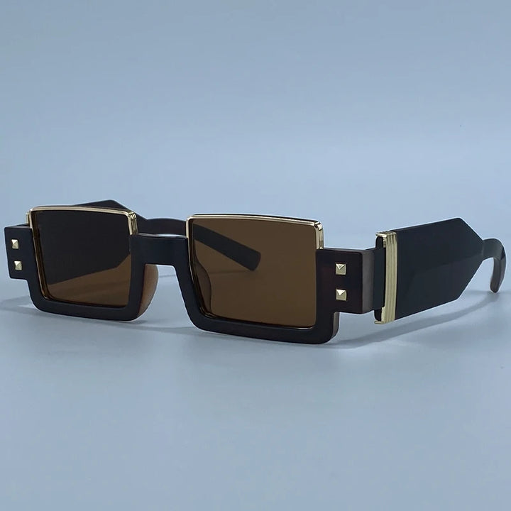 Rectangular Steampunk Sunglasses UV400 refined