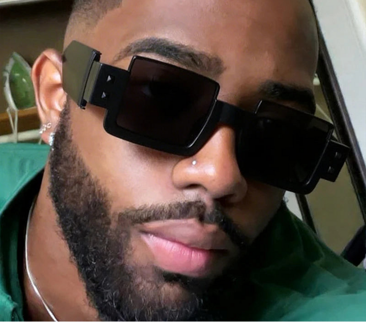 Rectangular Steampunk Sunglasses UV400 sleek