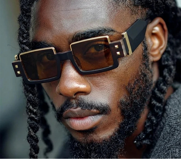 Rectangular Steampunk Sunglasses UV400 stylish