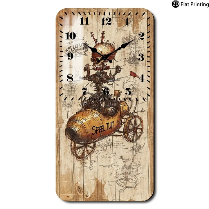 Rectangular Wooden Steampunk Clock fashion