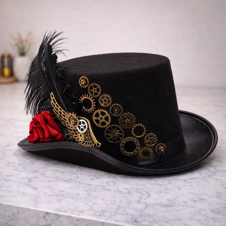 Red Rose Steampunk Hat