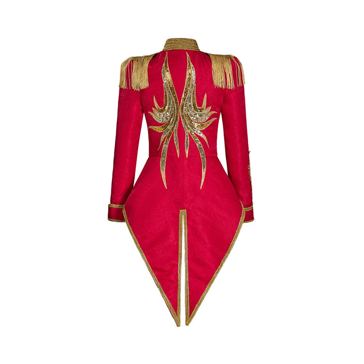 Red Scottish Steampunk Jacket Back