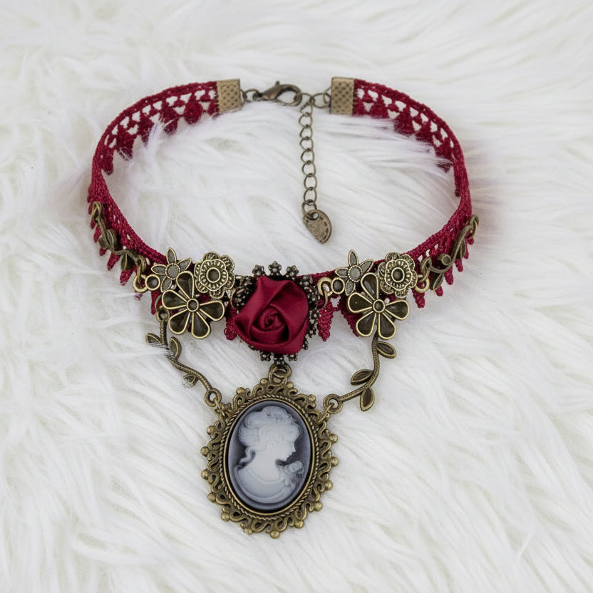Red Steampunk Choker Necklace