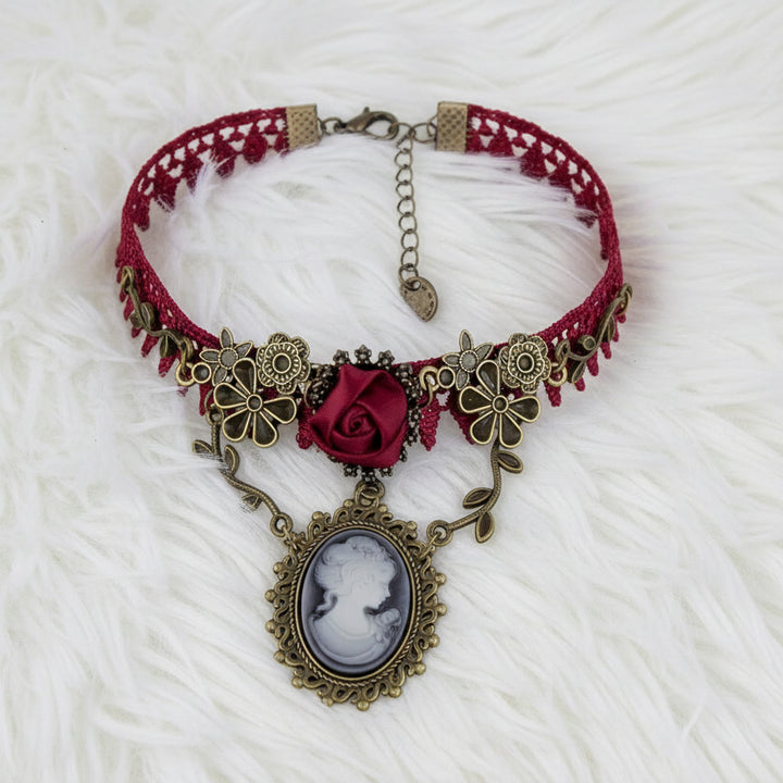 Red Steampunk Choker Necklace