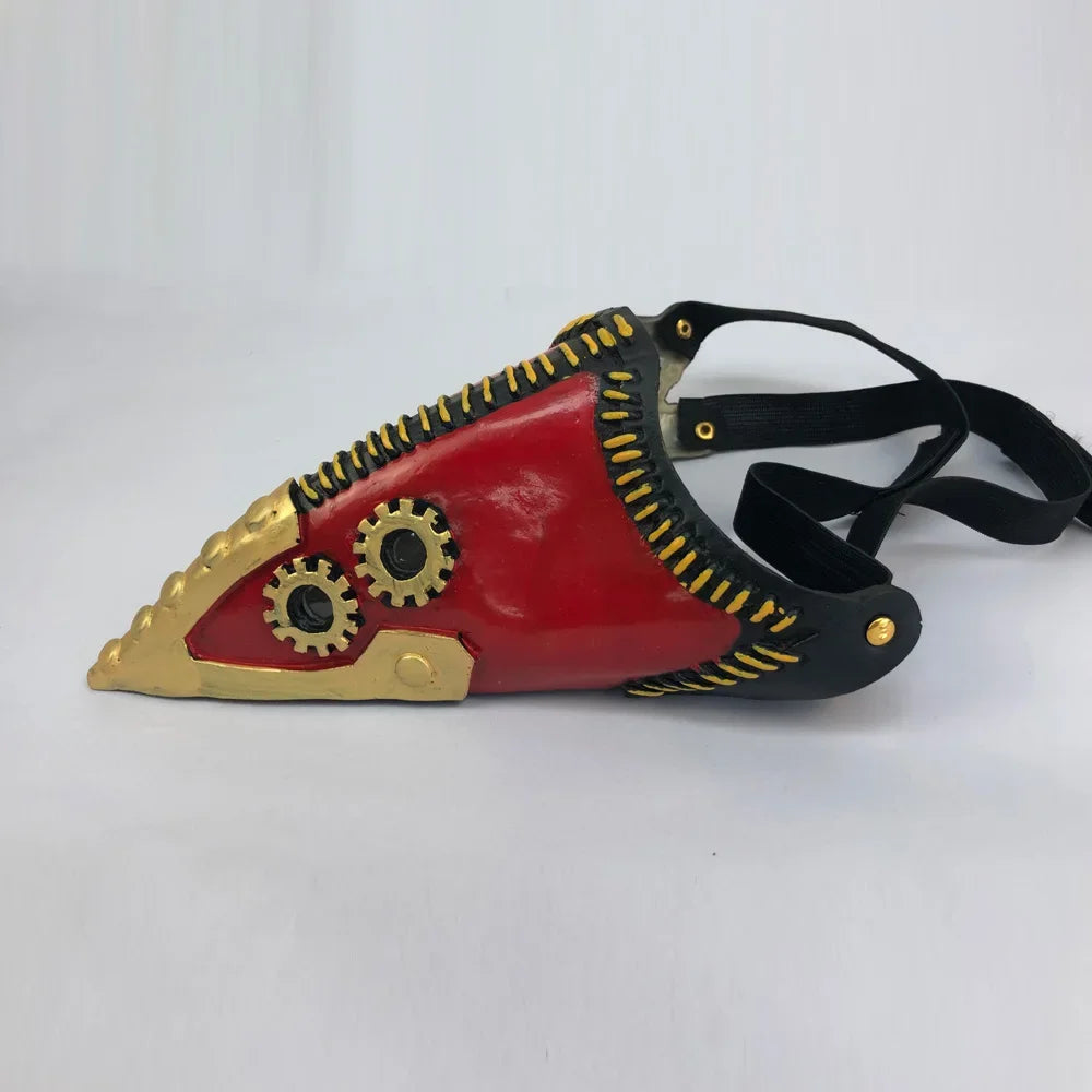 Red Steampunk Plague Doctor Mask