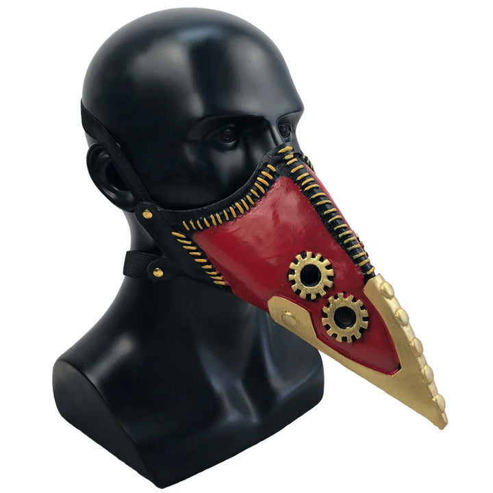 Red Steampunk Plague Doctor Mask fashion