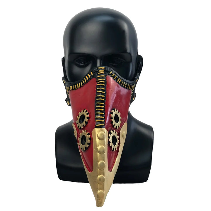 Red Steampunk Plague Doctor Mask unique