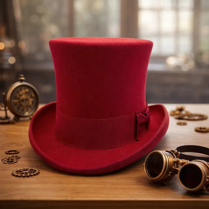 Red Steampunk Top Hat