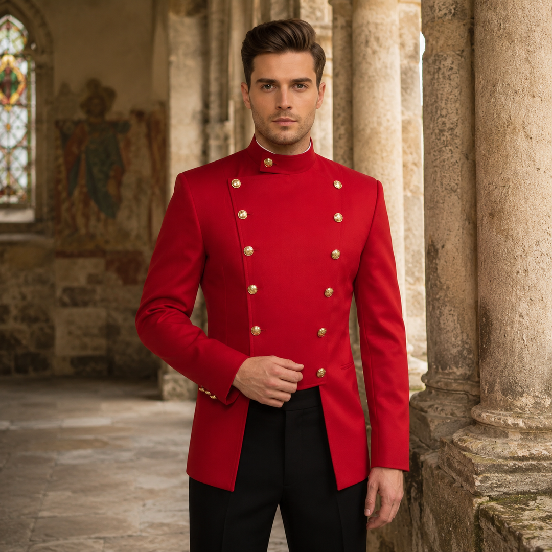 Red Vintage Victorian Steampunk Jacket