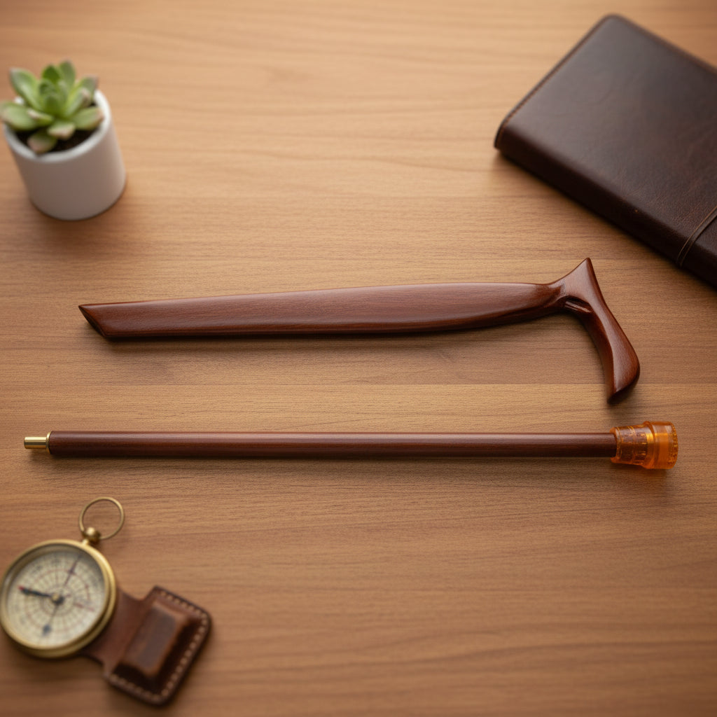 Red Wooden Steampunk Cane