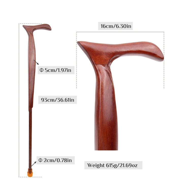 Red Wooden Steampunk Cane chic