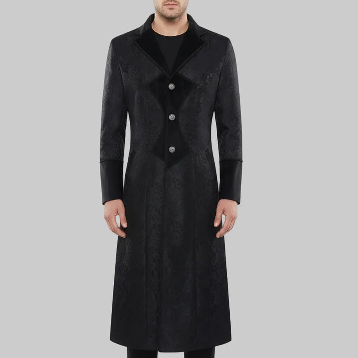 Refined Medieval Jacquard Steampunk Coat