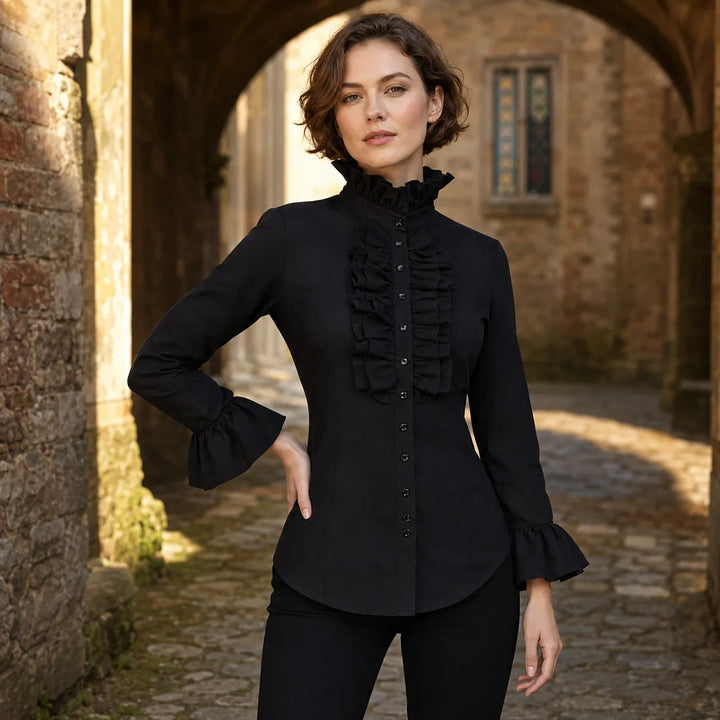Refined Steampunk Ruffled Shirt