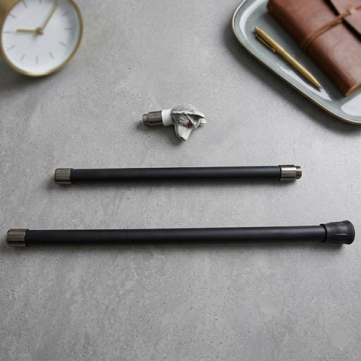 Resin Steampunk Wolf Cane silver