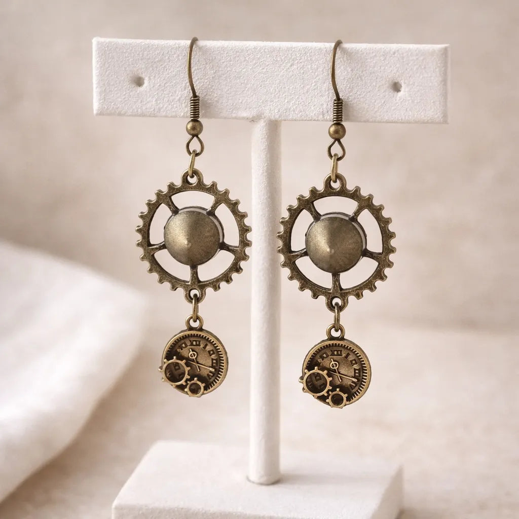 Retro-Style Steampunk Earrings