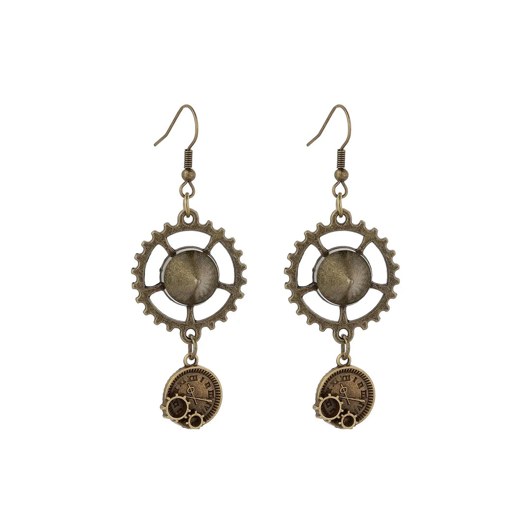 Retro-Style Steampunk Earrings Design
