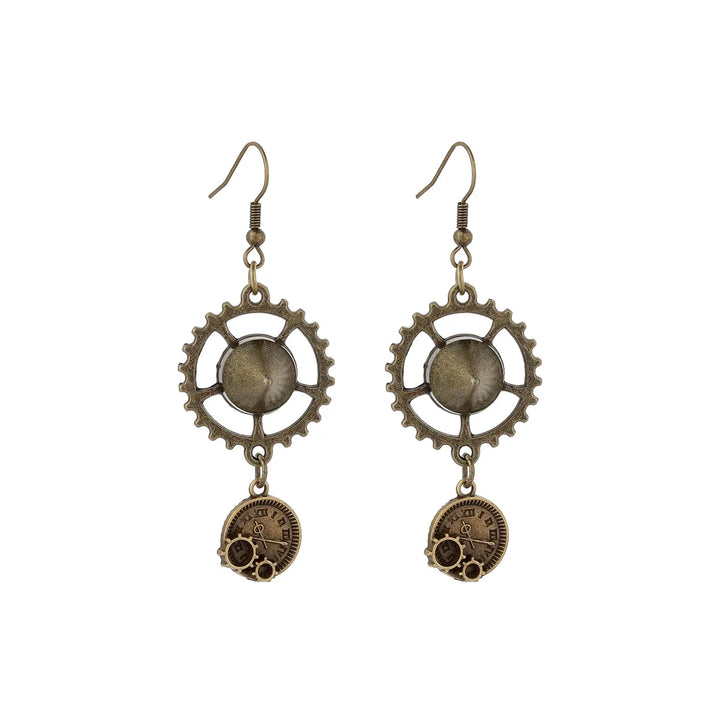 Retro-Style Steampunk Earrings Design