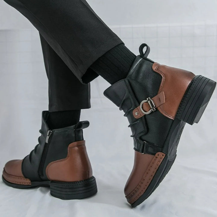 Retro Brown and Black Steampunk Boots bold