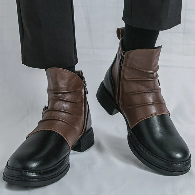 Retro Brown and Black Steampunk Boots rugged