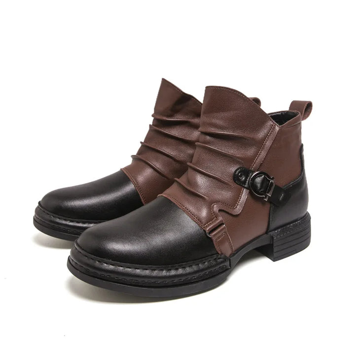Retro Brown and Black Steampunk Boots stylish