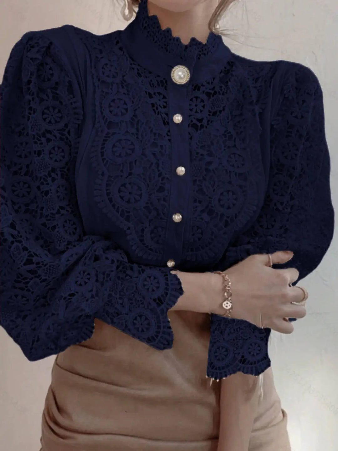 Retro Chic Steampunk Shirt With Lace detailed