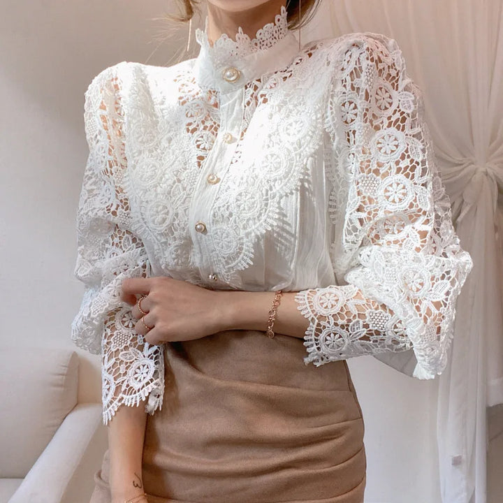 Retro Chic Steampunk Shirt With Lace feminine