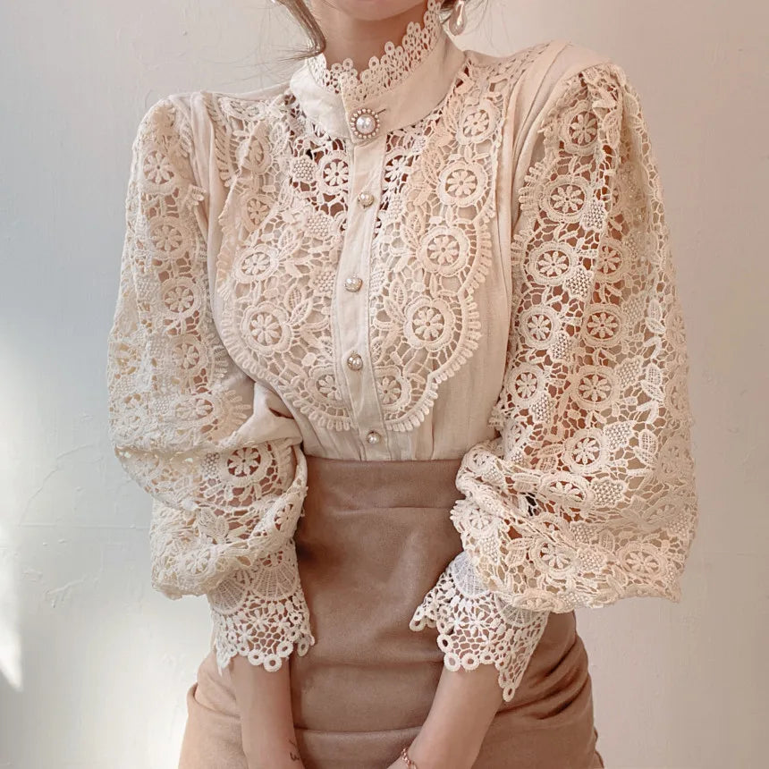 Retro Chic Steampunk Shirt With Lace vintage