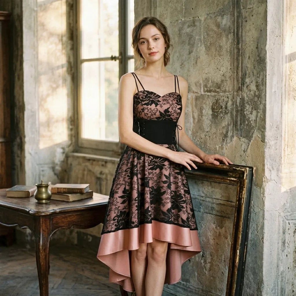 Retro Floral Steampunk Dress