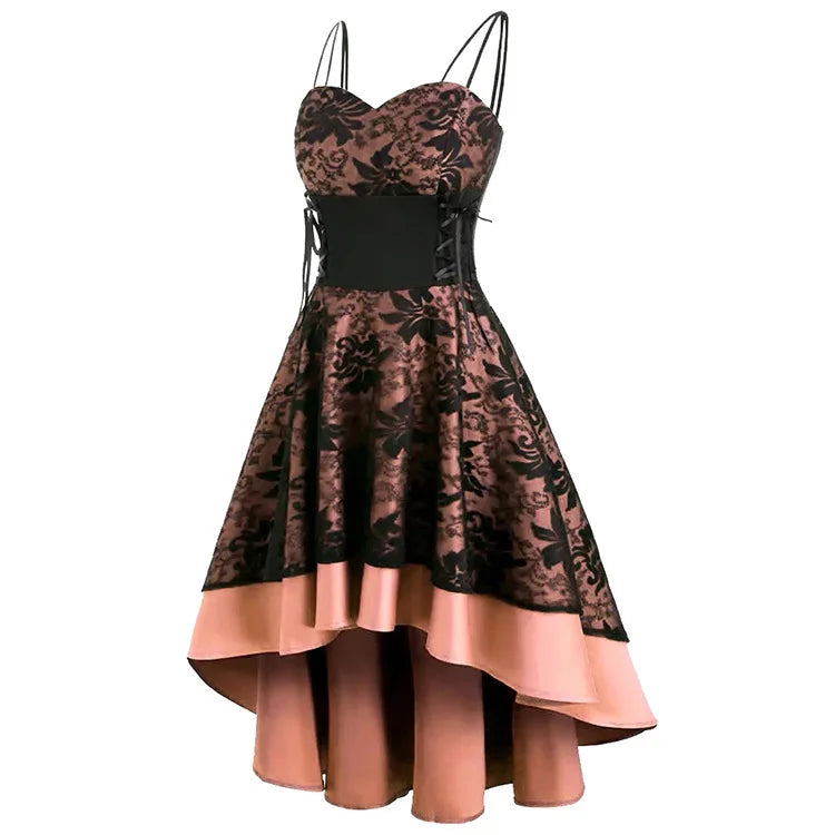 Retro Floral Steampunk Dress Chic