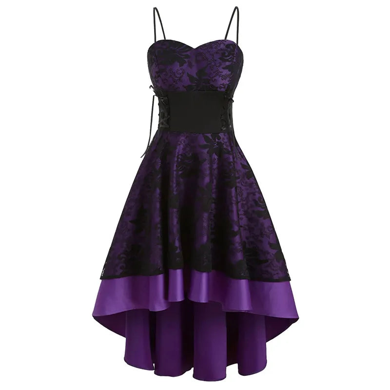Retro Floral Steampunk Dress elegant