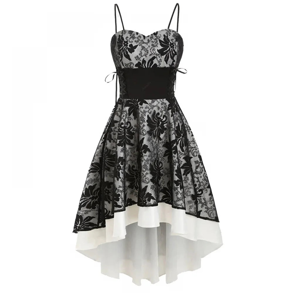 Retro Floral Steampunk Dress tendance