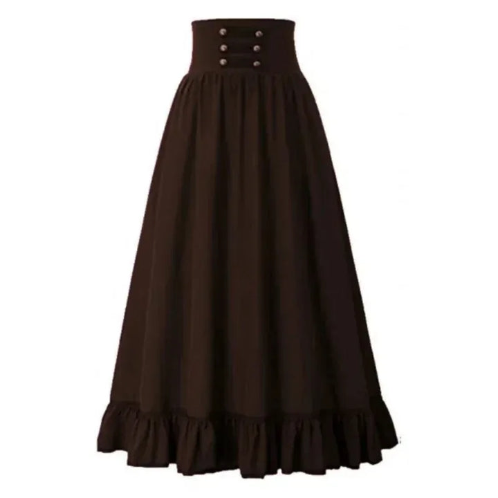 Retro Maxi Steampunk Skirt With Ruffles stylish