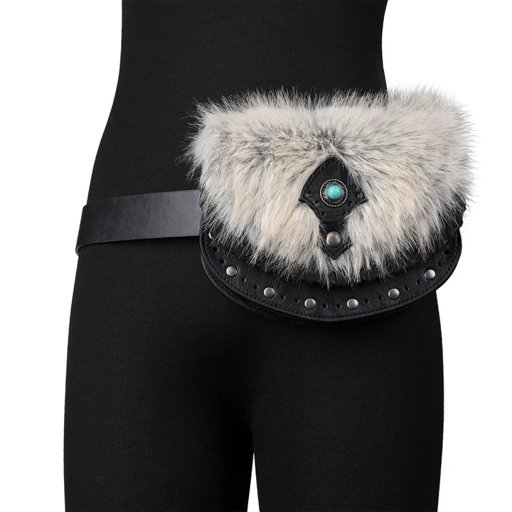 Retro Medieval Steampunk Fur Bag perfect