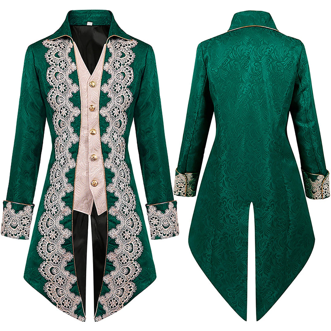 Retro Renaissance Steampunk Coat Green