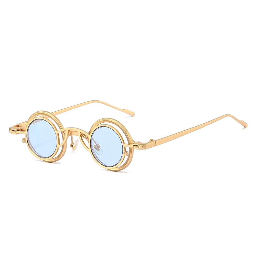 Retro Round Two in One Sunglasses Steampunk