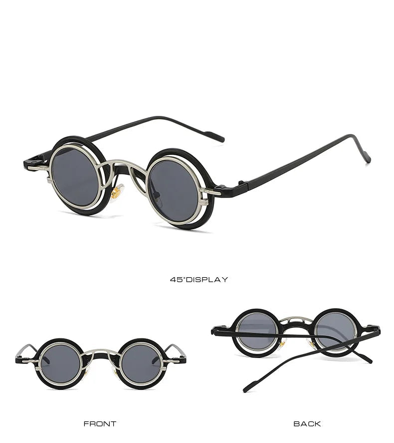Retro Round Two in One Sunglasses Steampunk – convertible design