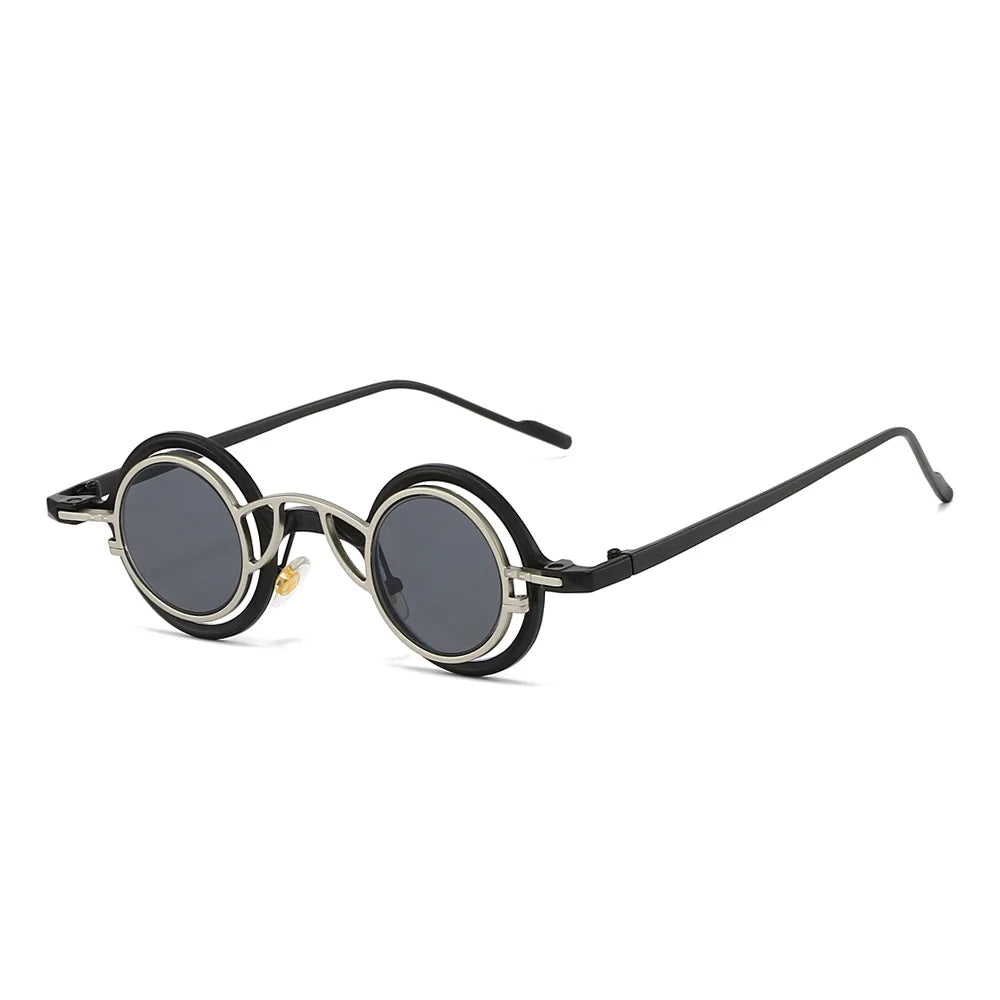 Retro Round Two in One Sunglasses Steampunk – creative design
