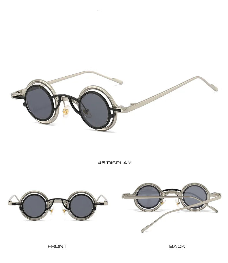 Retro Round Two in One Sunglasses Steampunk – functional style
