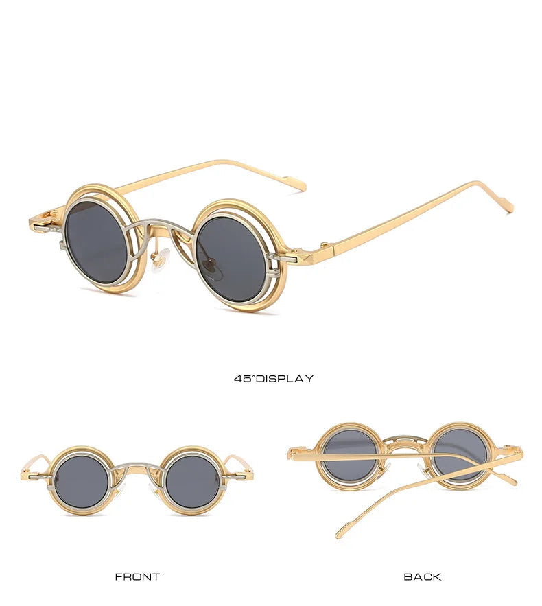 Retro Round Two in One Sunglasses Steampunk – timeless design